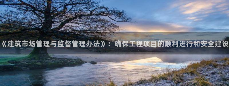 顺盈娱乐主管经判官333OO：《建筑市场管理与监督管理办法》：确保工程项目的顺利进行和安全建设